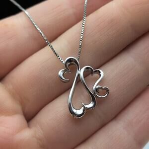 Sterling Silver 925 Jane Seymour Open Hearts Mother Family Necklace 18.25in